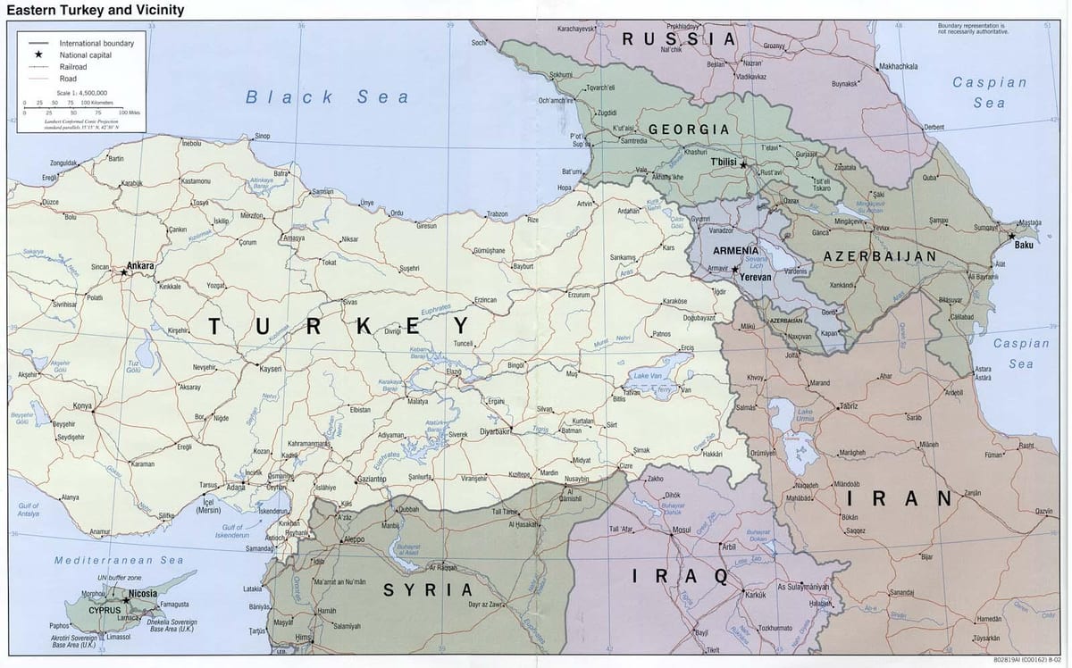 карта Восточной Турции