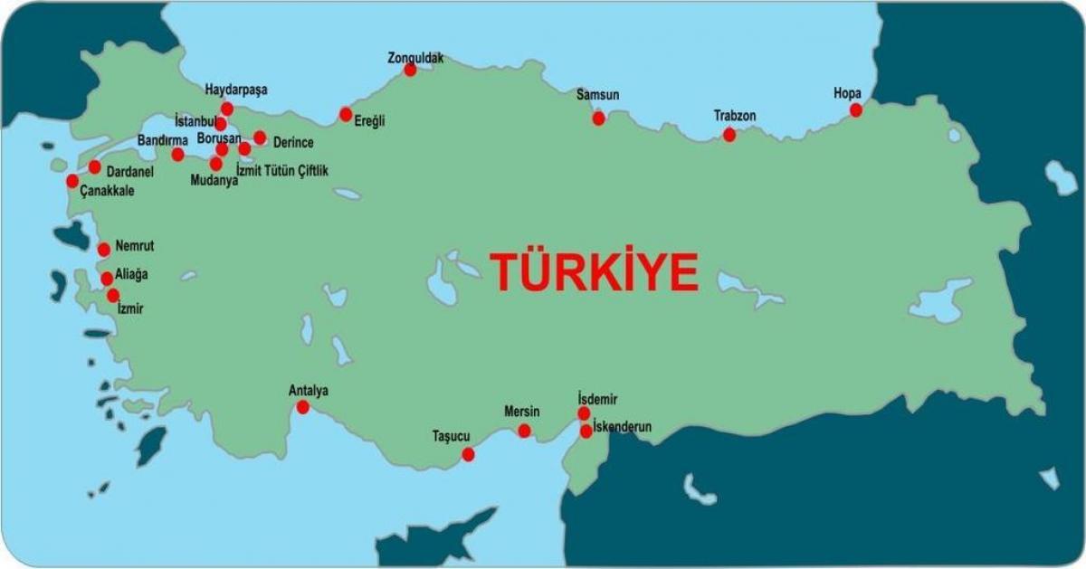 карта Турции портов