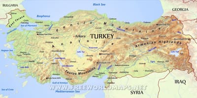 Турция географическая карта