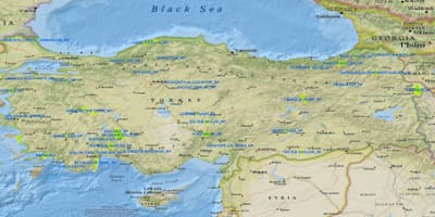 Карта Турции национальные парки