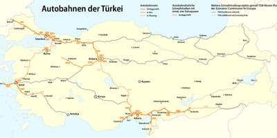 Карта автомобильных дорог Турции