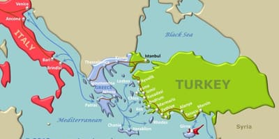 Карта Турции на пароме