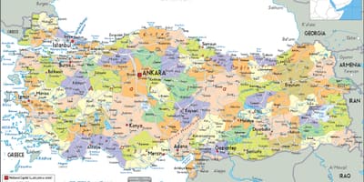 Карта Турции политическая